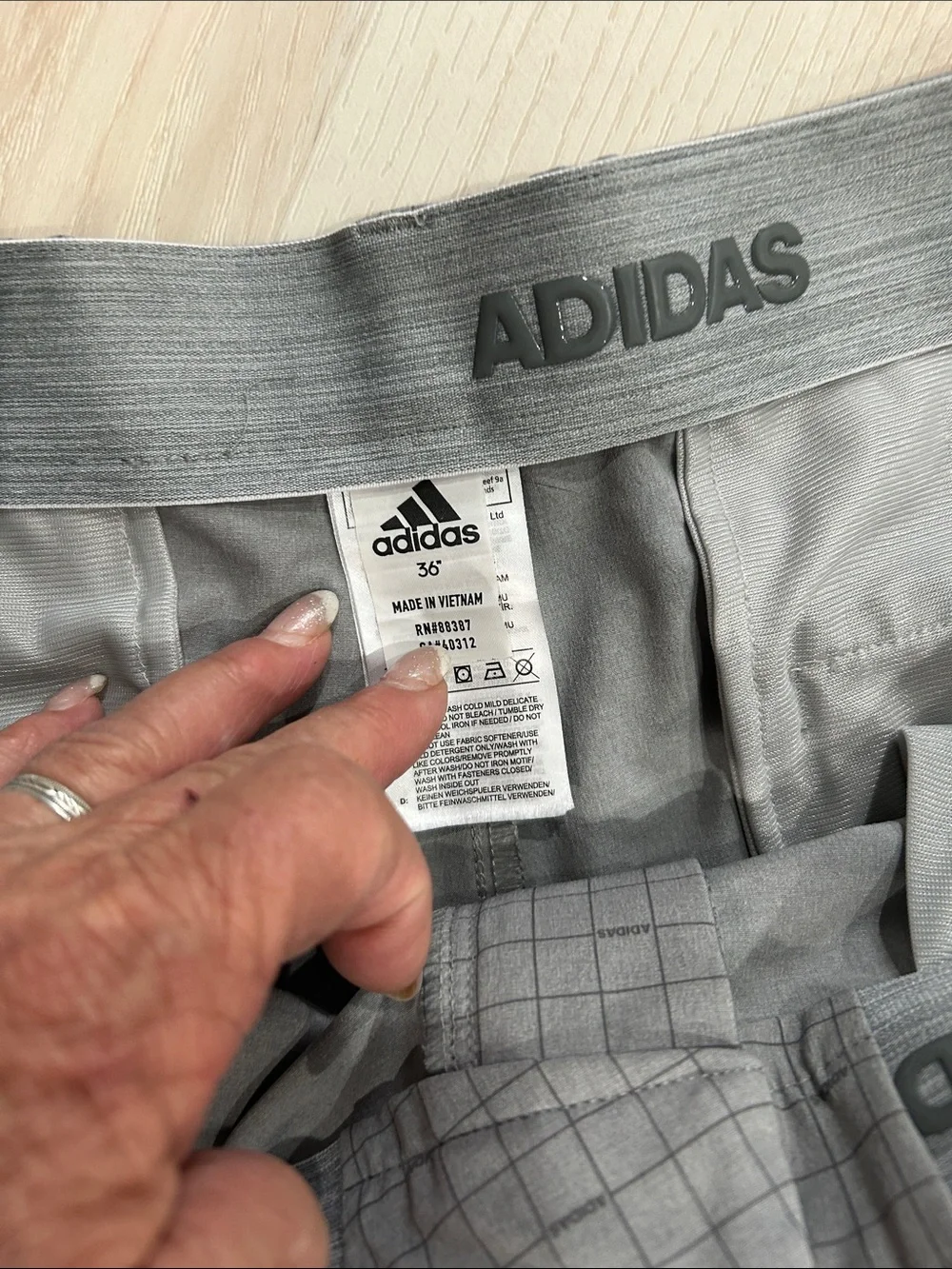 adidas Men's Gray Grid Performance Shorts